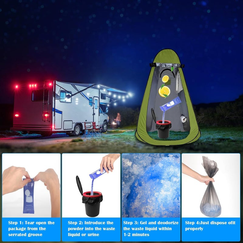 oceanengine Store Portable Toilet Absorbent Gel, Portable Toilet Powder Poo Urine Powder for Camping Outdoor Hiking - Image 4
